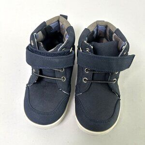 BORN Bailey Levi-T Boots Toddler 8 Navy Blue Hook Loop High Top